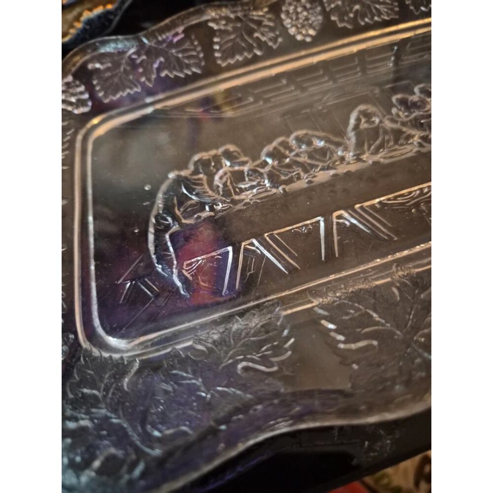Vintage the last supper glass platter